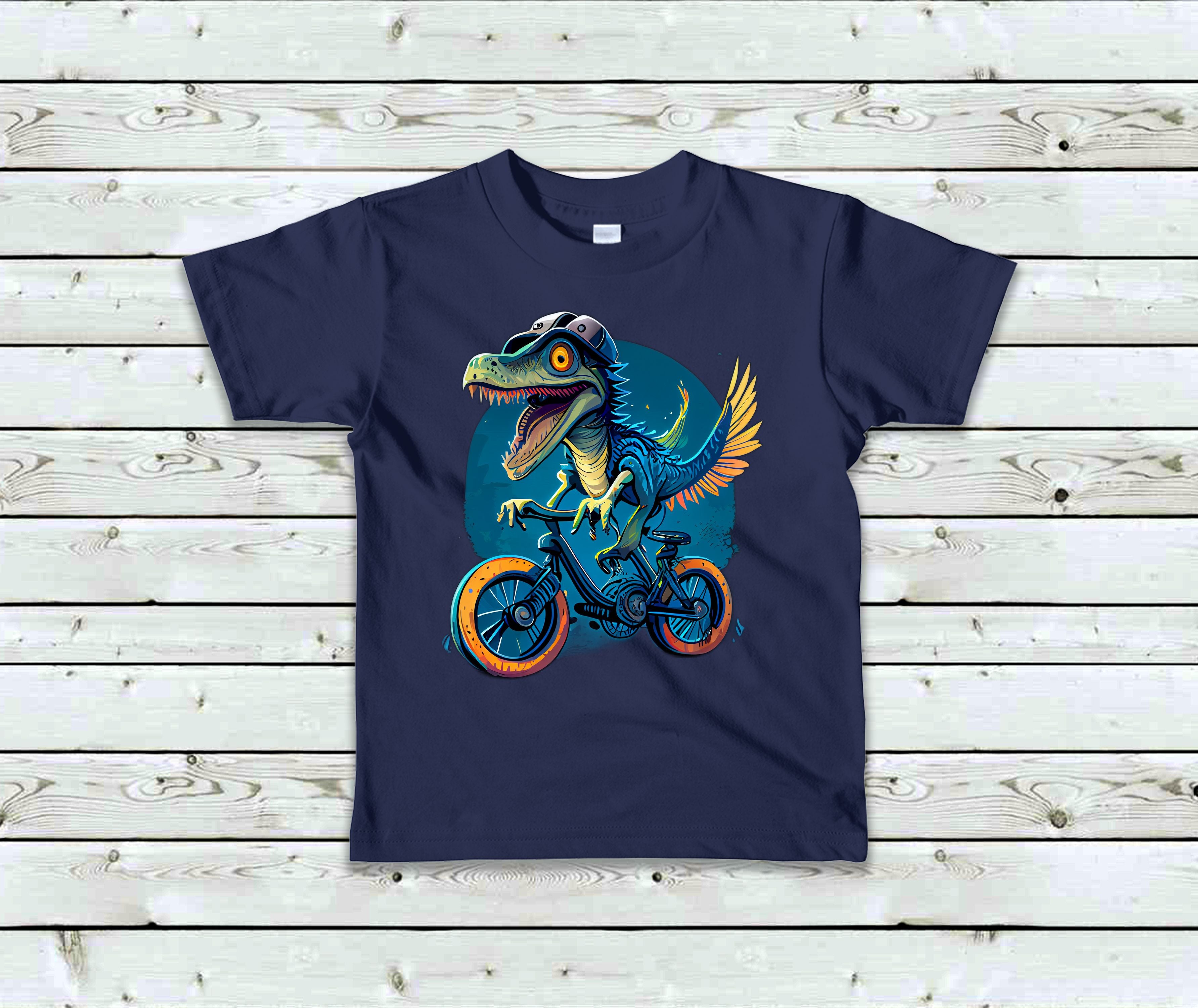 T-Shirt Enfant Vélociraptor en vélo