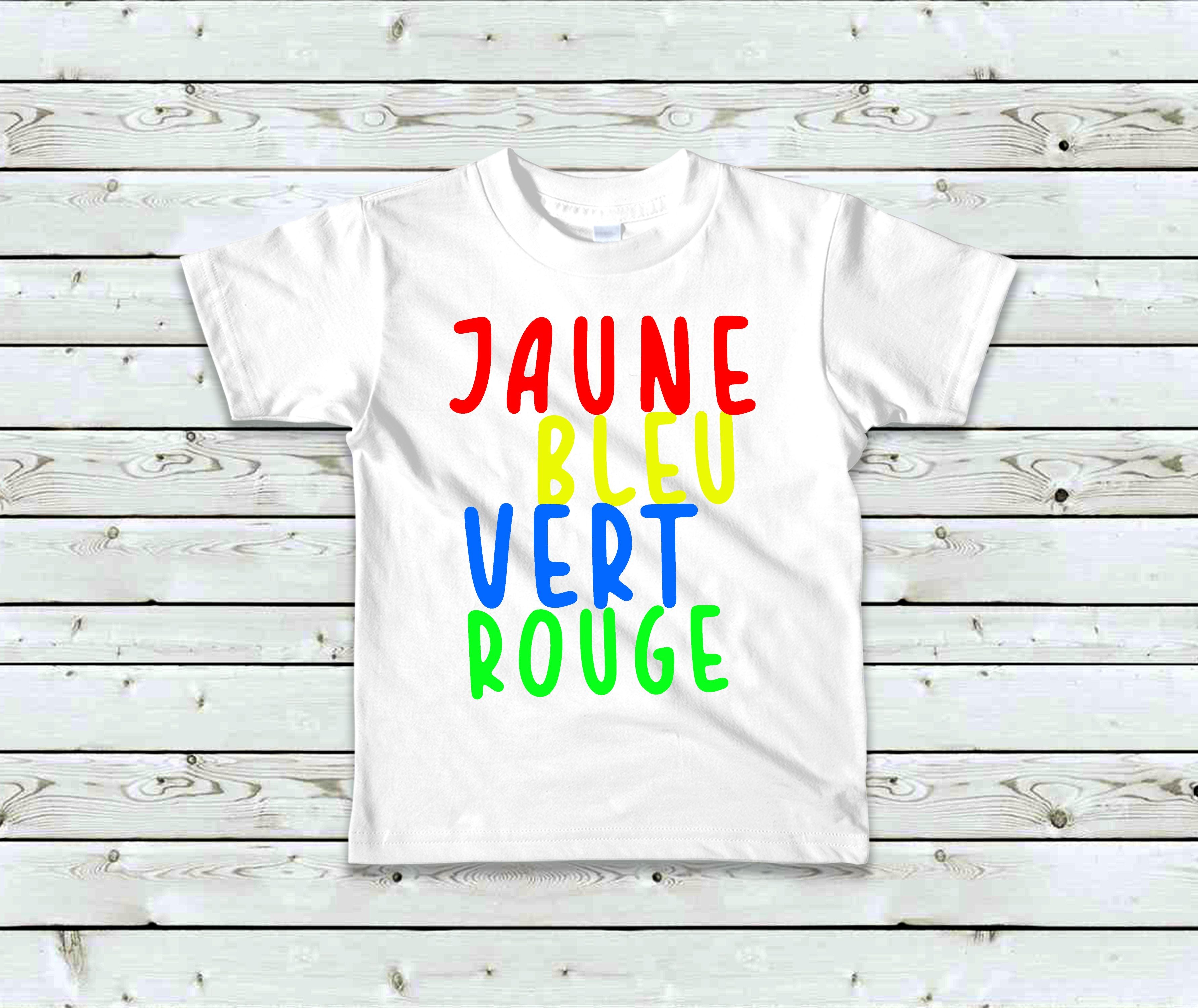 T-Shirt Enfant Jaune bleu vert rouge