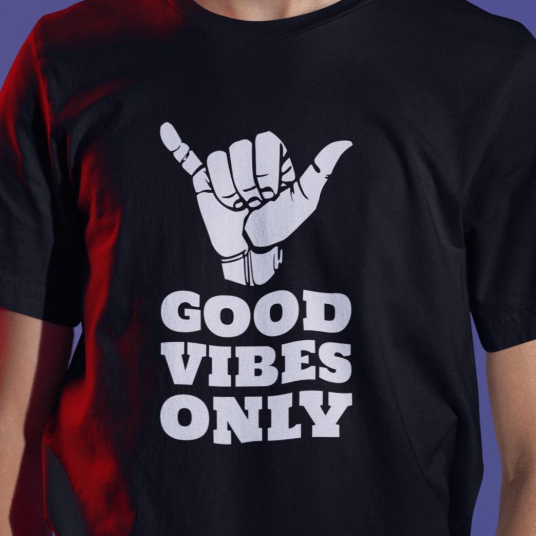 T-Shirt Good vibes only-Simplement Vrai Boutique Made In Québec Image principale du produit